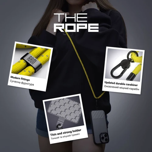 Ремешок для смартфона ArmorStandart Rope Black Sunflower with Clear holder (ARM67201) фото 3
