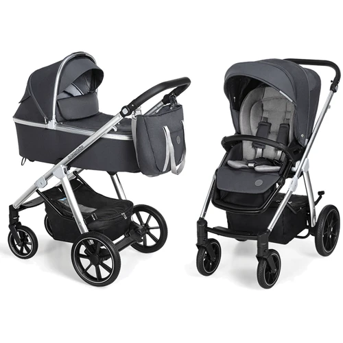 Универсальная коляска 2 в 1 Baby Design BUENO 217 GRAPHITE (без вышивки)