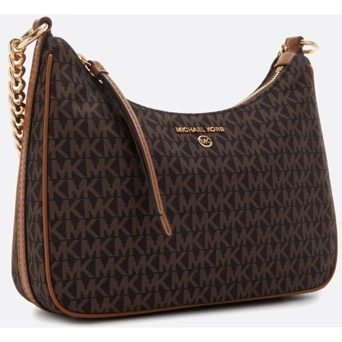 Женская сумка хобо Michael Kors JET SET CHARM MD CONV POUCHETTE XBODY темно-коричневая (32R3GT9C8B252): Материал Нейлон