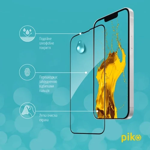 Захисне скло для iPhone Piko Tempered Glass Full Glue Black для iPhone 16e: Матеріали Скло