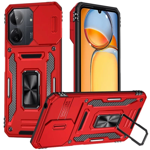 Чохол для телефона Mobile Case Camshield Army Ring Red для Xiaomi Redmi 13C / Poco C65