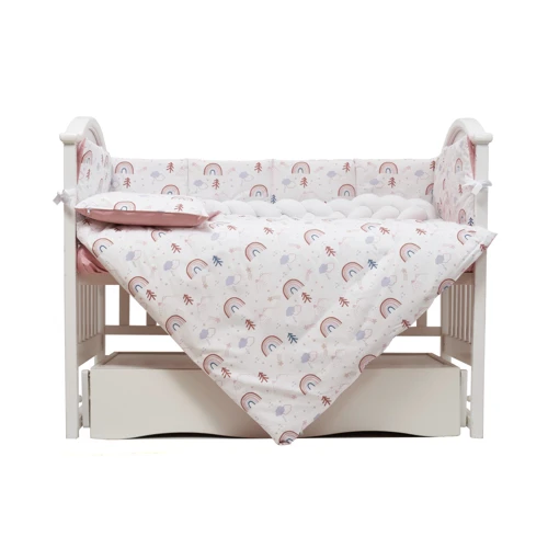 Набор для детской кроватки Twins Rainbow пудра 4073-TR-24