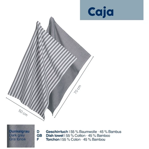 Полотенце KELA Caja темно-серые 70x50 см, 2 шт (12873)