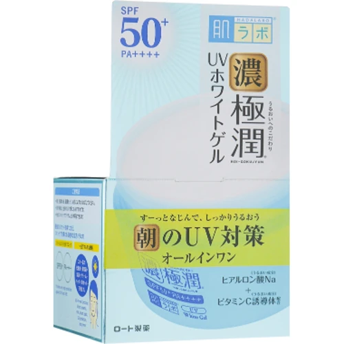 HADA LABO Koi-Gokujyun UV White Gel SPF50+ PA++++ Солнцезащитный гиалуроновый гель для лица 90 g
