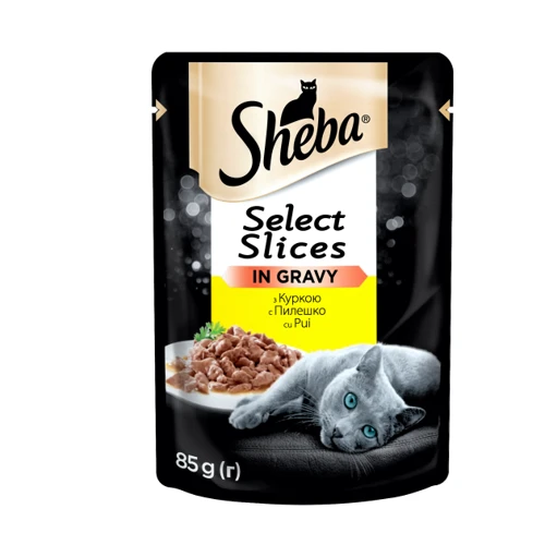 Влажный корм Sheba cig POU для котов с курицей в соусе 85 гр