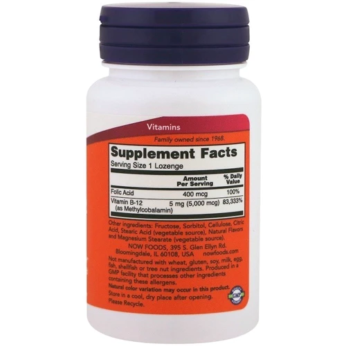 NOW Foods Methyl B-12 5,000 mcg Lozenges 60 tabs: Тип Витамин B