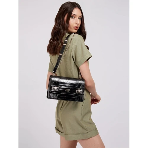 Женская сумка через плечо Guess Katey Convertible Xbody Flap черная (HWCG7870210-BLA): Тип Сумки