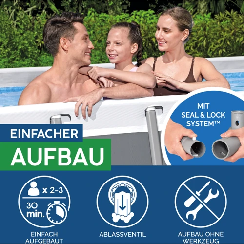 Бассейн Bestway каркасный 549-274-122 см (56465) (тент, подстилка, лестница, фильтр-насос, в коробке, 62-145-51см) фото 6