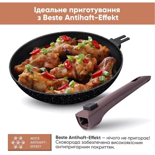Сковорода Krauff Transform со съемной ручкой 28 см (27731): Материал корпуса Алюминий кованый