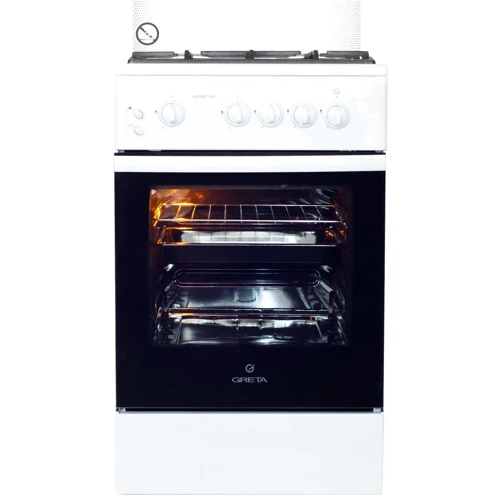 Газовая плита Greta 1470-00-07A (Чр) (GG 5072 CG 38 (W): Электроподжиг конфорок С помощью кнопки