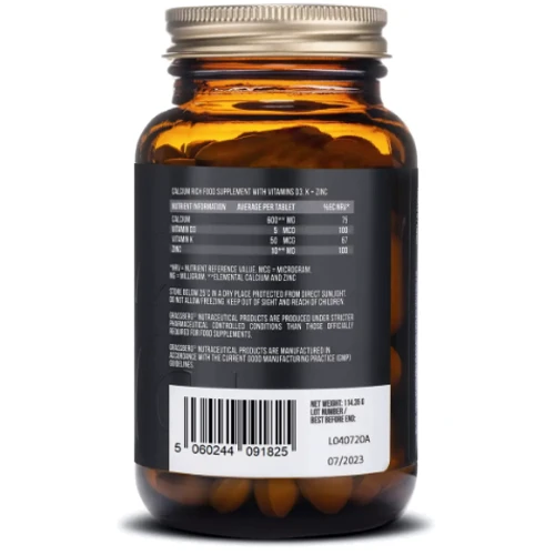 Grassberg Calcium 600 D3 Zn K Кальцій з вітамінами D3, K1 і цинком 90 таблеток: Тип Кальций
