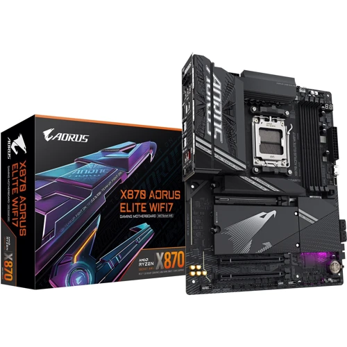 Gigabyte X870 AORUS ELITE WIFI7: Додатково Поддержка RAID, Радиатор на VRM, Поддержка UEFI, Адаптер Wi-Fi