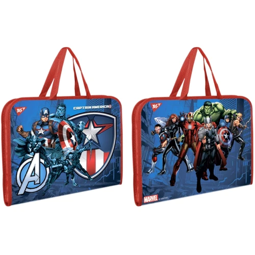 Папка-портфель YES на блискавки з тканинними ручками Marvel (чотиреста дев'яносто одна тисячу вісімсот сімдесят два)