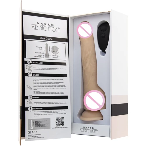 Фаллоимитатор с пульсацией Naked ADDICTION Dominic 9″, пульт ДУ