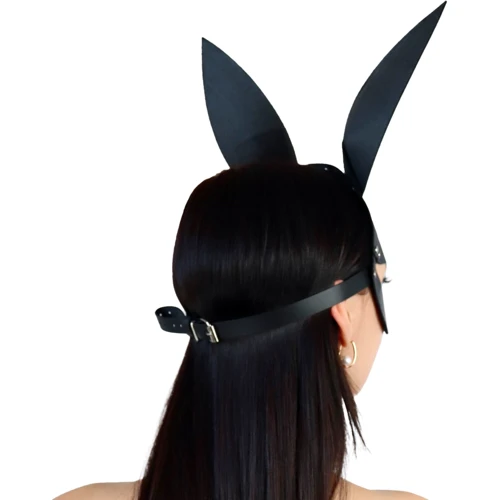 Кожаная маска Зайки Art of Sex - Bunny mask, черный