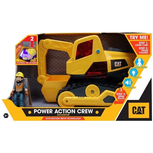 Екскаватор із фігуркою Funrise CAT Power Action Crew зі світлом та звуком, 30 см (83203): Виробник Funrise