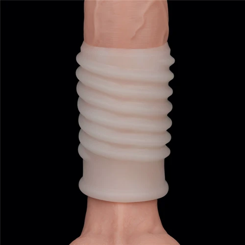 Насадка на член LoveToy Vibrating Spiral Knights Ring White