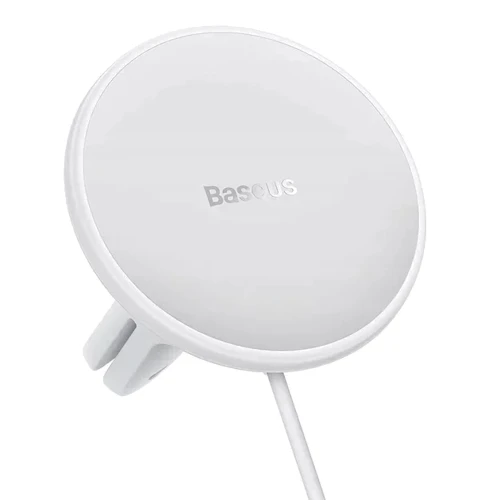 Держатель Baseus Car Holder Air Vent CW01 15+25W White for iPhone 16 I 15 I 14 I 13 I 12 series: Особенности С зарядкой, магнитный, автодержатель, MagSafe