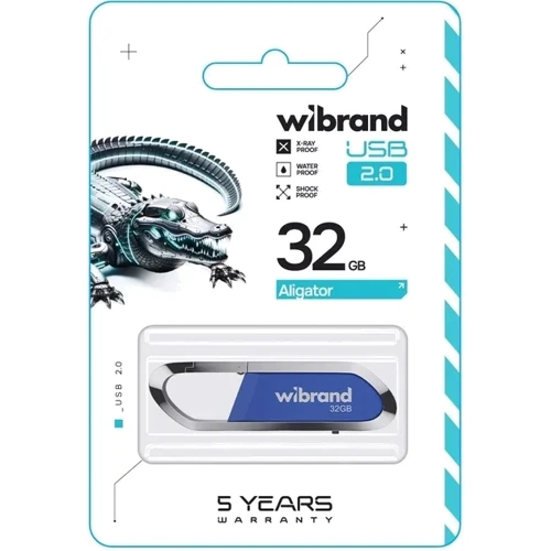 USB-флешка Wibrand 32Gb Aligator USB 2.0 Blue (WI2.0/AL32U7U): Стандарт USB USB 2.0