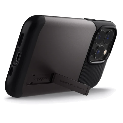 Чехол для iPhone Spigen Slim Armor Gunmetal (ACS03303) for iPhone 13 Pro: Материалы поликарбонат и полиуретан