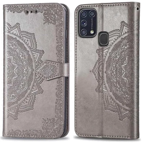 

Mobile Case Book Cover Art Leather Grey for Samsung M315 Galaxy M31