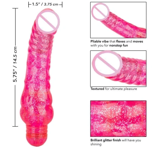 Мультискоростной вибратор CalExotics Sparkle Glitter Jack, 14,5х3,75 см