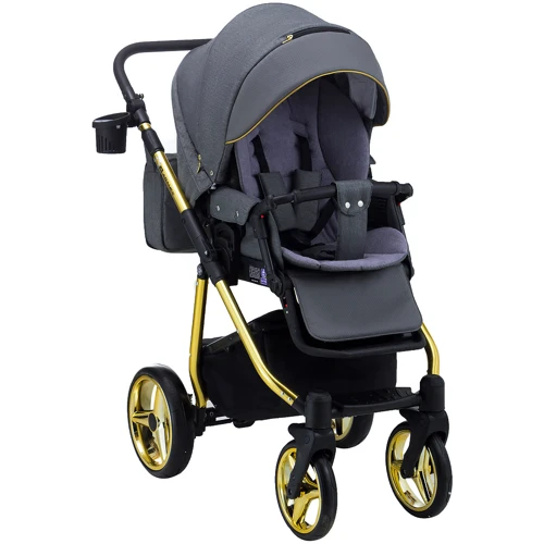 Коляска 2 в 1 Adamex Barcelona Polar (Gold) BR432 (624630): Материал колес полиуретан