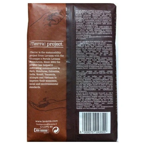 Кофе Lavazza Tierra (зерновой) 1 кг (DL5755): Вес нетто 1 кг