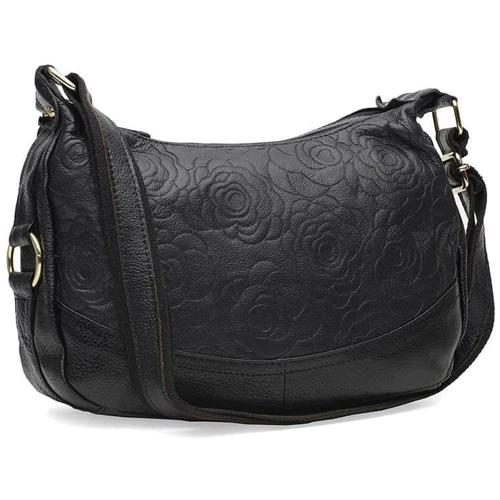 Женская сумка через плечо Borsa Leather черная (K1301-black): Пол Женский