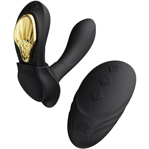 Смартвибратор в трусики Zalo - AYA Obsidian Black, насадка и пульт ДУ