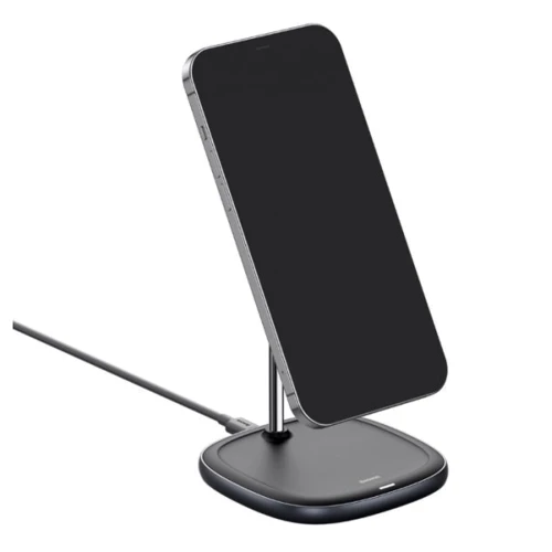 Зарядний пристрій Baseus Wireless Charger Stand MagSafe Swan Black (WXSW-01) for iPhone 16 I 15 I 14 I 13 I 12 series: Сила струму 2А