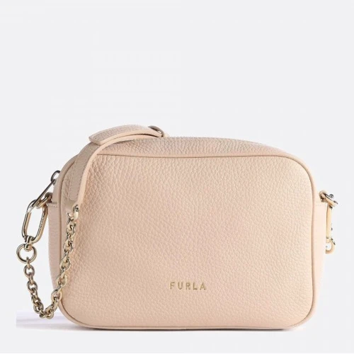 Женская сумка кросс боди Furla Real Mini Camera Case бежево-розовая (WB00243HSF000B4L00)