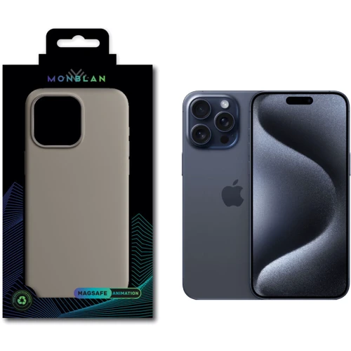 Чохол для iPhone Monblan Silicone Case MagSafe Clay для iPhone 15 Pro Max: Колір серый