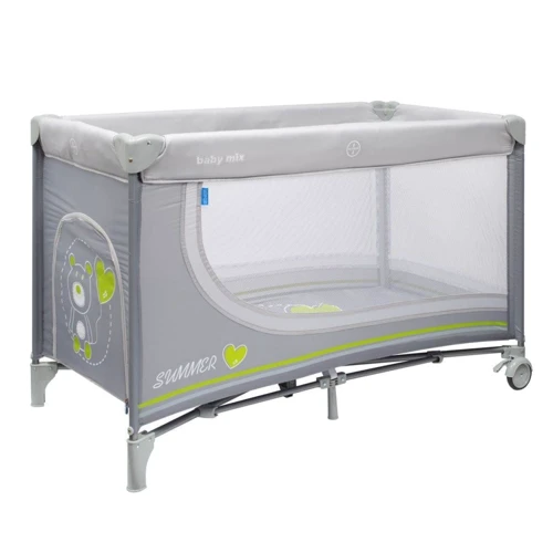 Манеж-кровать Baby Mix HR-8052 Мишка темно-серая 8052-195: Тип кроватка-манеж