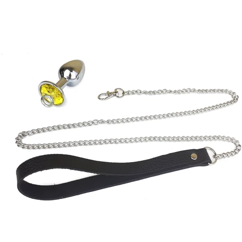 Металлическая анальная пробка Art of Sex Metal Anal Plug with Leash size S с поводком