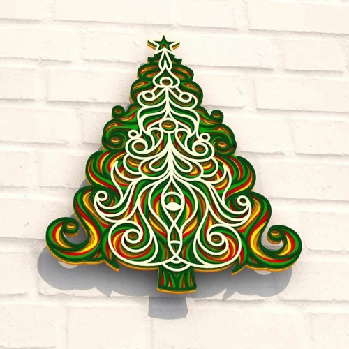 Деревянная картина-раскраска Wortex Woods Новогодняя ёлка 30x40 (3DP80001)