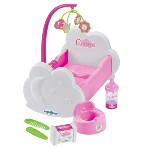 Кроватка для куклы Ecoiffier с акс., 18 мес. + (2873)
