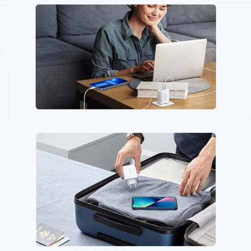 Зарядное устройство Ugreen Wall Charger 2хUSB-C+USB QC3.0 CD275 65W White (90496): Тип сетевое