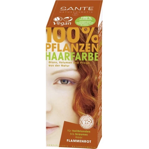 Sante Natural Hair Colors БИО-Краска-порошок для волос растительная Красное пламя/Flame Red 100g