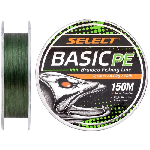 Шнур Select Basic PE 150m (темн-зел.) 0.10mm 10LB / 4.8kg (1870.18.21)