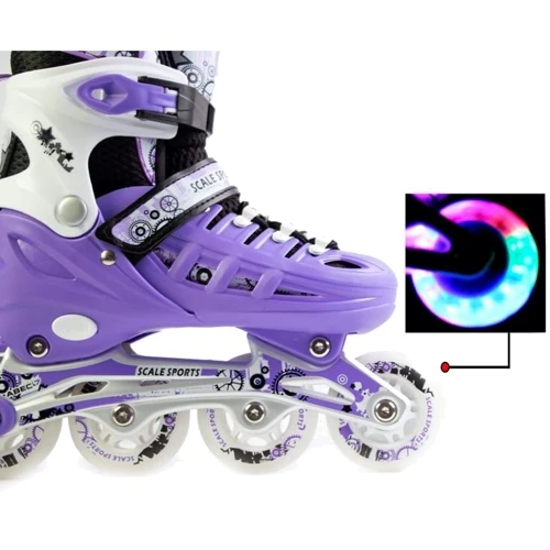Ролики Scale Sports. Violet (размер 29-33): Расположение колес in-line