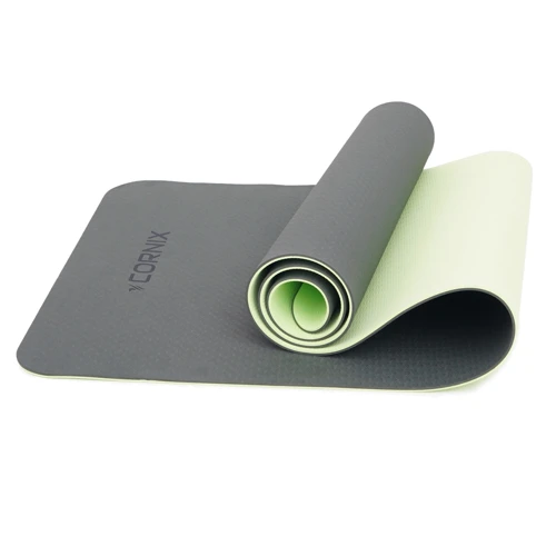 Коврик для фитнеса Cornix TPE 183 x 61 x 0.6 cм для йоги и фитнеса XR-0002 Black/Green
