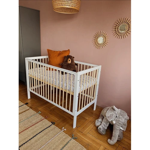 Детская кроватка Klups Timi 120х60 см с перегородкой белая + дерево
