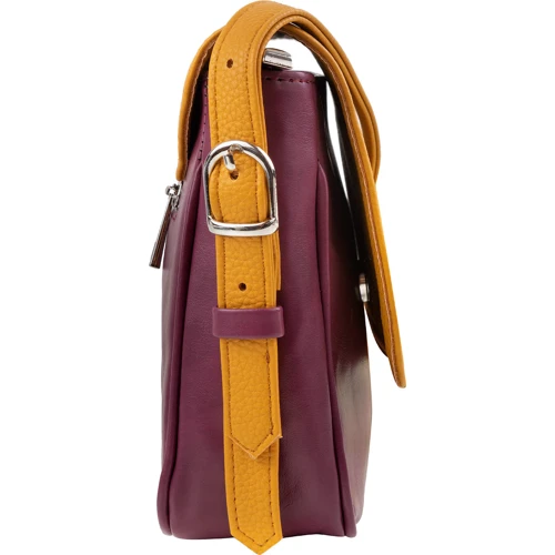 Женская сумка почтальонка Laskara разноцветная (LK-10245-yellow-purple): Тип Сумки