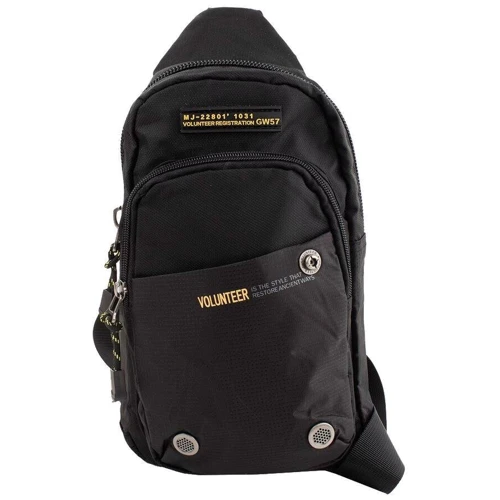 Чоловіча сумка-слінг Volunteer чорна (GB1698-19-black): Стиль Спортивный