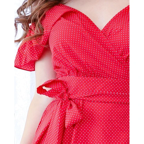 Платье ISSA PLUS 11614 48 красное повседневное удлиненное миди: Длина рукава Короткий