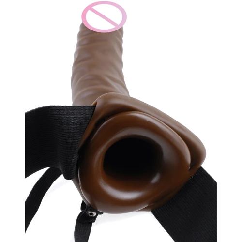 Полый страпон с вибрацией Fetish Fantasy Hollow Strap On 8", 20x4,5 см, коричневый