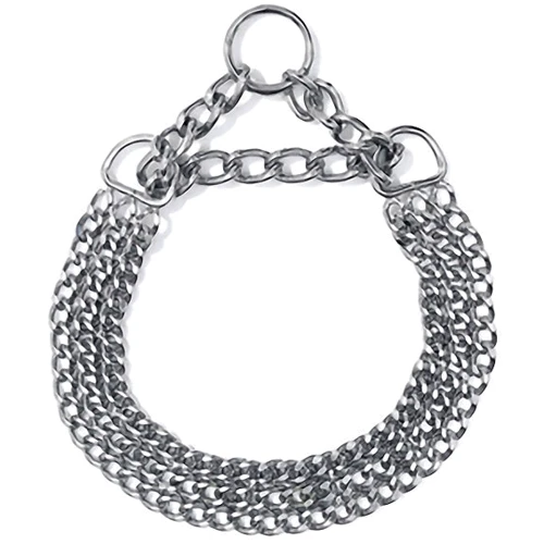 Ошейник цепочка Flamingo Collar 3-Fold трехрядный для собак металл 60 см 2.5 мм (43319)