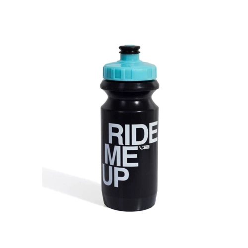 Фляга 600ml Green Cycle Ride Me Up с Big Flow valve, LDPE black nipple/ light blue matt cap/ black bottle (BOT-35-79)