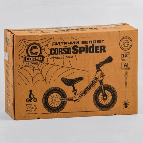 Беговел Corso Spider 75123 (зеленый): Диаметр колес, дюймов 12